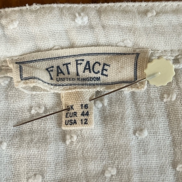Fat Face Cotton Embroidered Top Size 12 - Picture 6 of 9